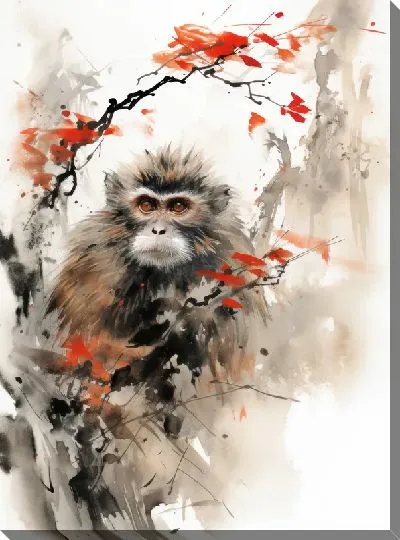 Картина маслом Обезьяна №150