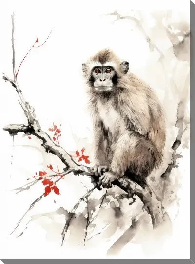 Картина маслом Обезьяна №151