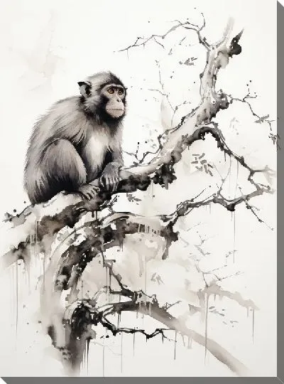 Картина маслом Обезьяна №152