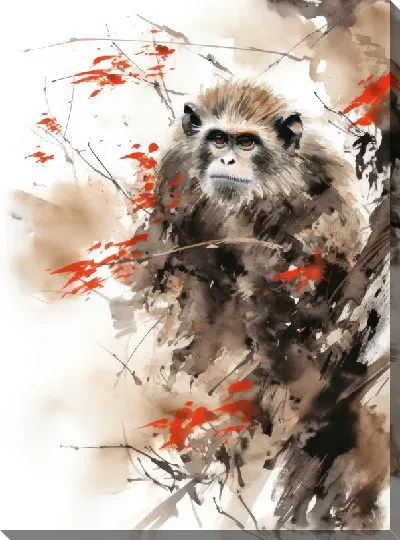 Картина маслом Обезьяна №153