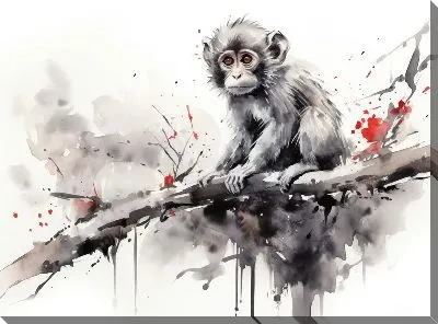 Картина маслом Обезьяна №154