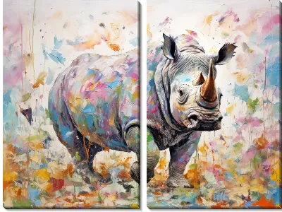 Модульная картина Носорог №31