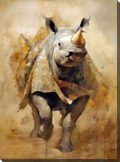 Картина маслом Носорог №9