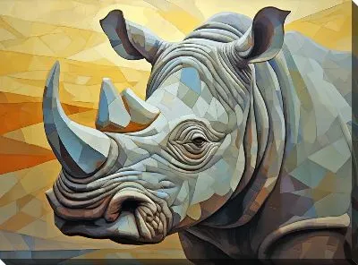 Картина маслом Носорог №13