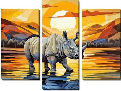 Модульная картина Носорог №15