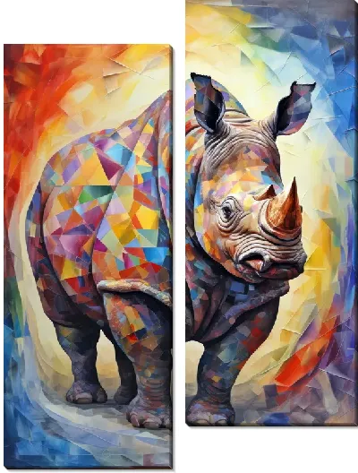 Модульная картина Носорог №19