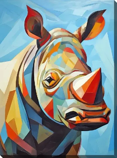 Картина маслом Носорог №22