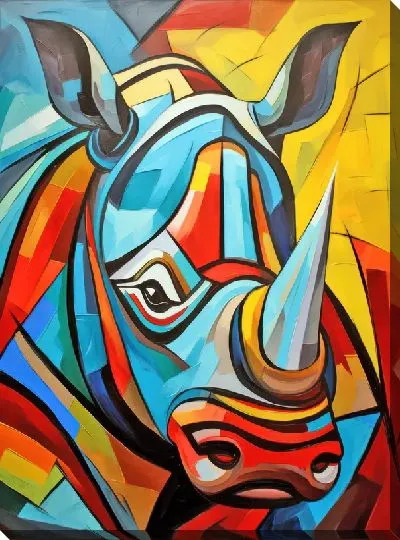 Картина маслом Носорог №27