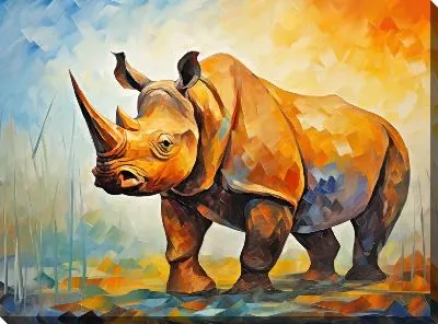 Картина маслом Носорог №29