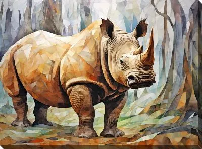 Картина маслом Носорог №311