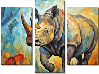 Модульная картина Носорог №37