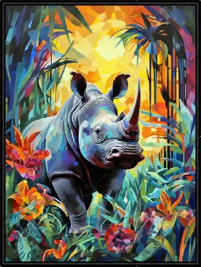 Картина Носорог №38