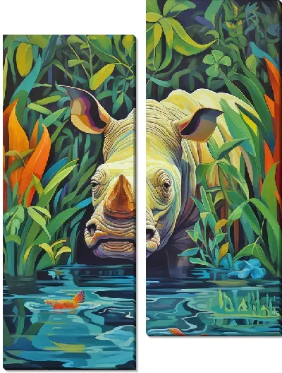 Модульная картина Носорог №41