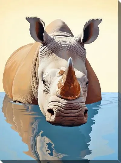 Картина маслом Носорог №42