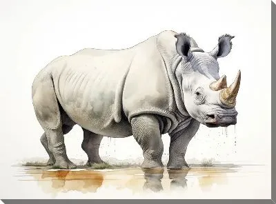 Картина маслом Носорог №43