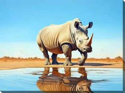 Картина маслом Носорог №49