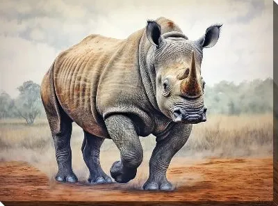 Картина маслом Носорог №51