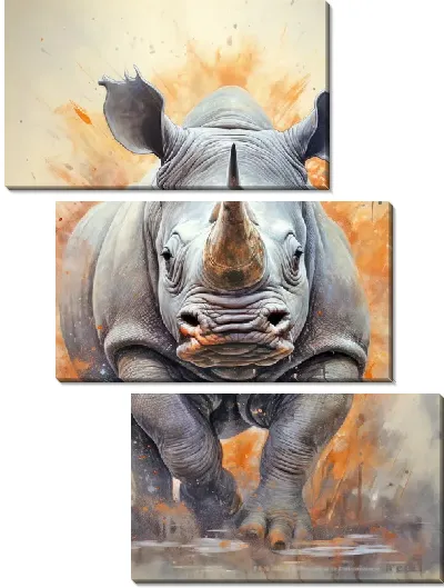 Модульная картина Носорог №52