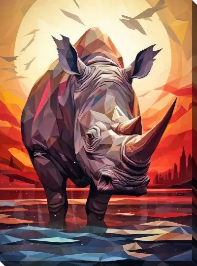 Картина маслом Носорог №55