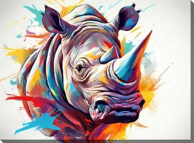 Картина маслом Носорог №57