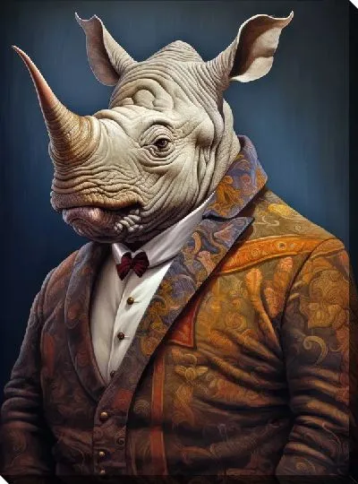 Картина маслом Носорог №59