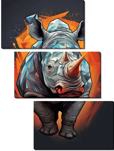 Модульная картина Носорог №61