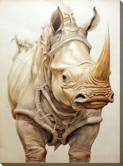 Картина маслом Носорог №62