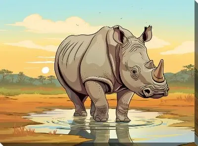 Картина маслом Носорог №64