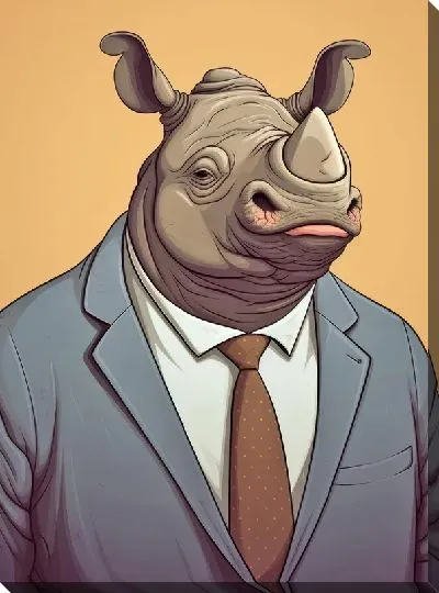 Картина маслом Носорог №65