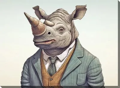 Картина маслом Носорог №66