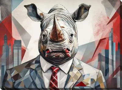 Картина маслом Носорог №70