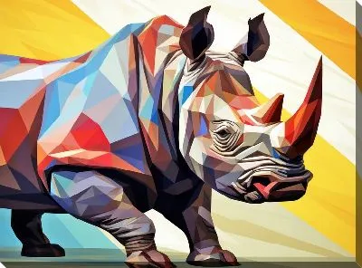 Картина маслом Носорог №72