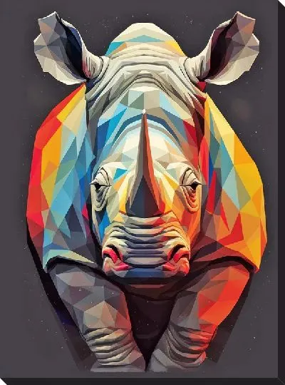 Картина маслом Носорог №74