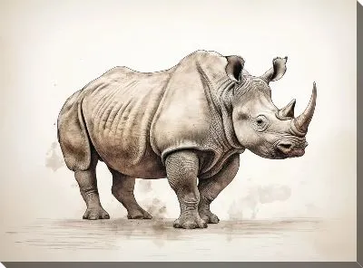 Картина маслом Носорог №75