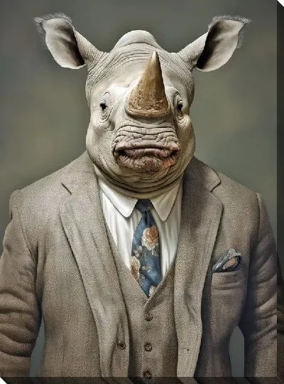 Картина маслом Носорог №78