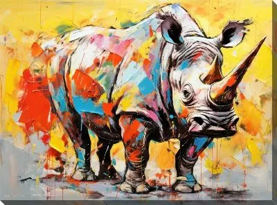 Картина маслом Носорог №79