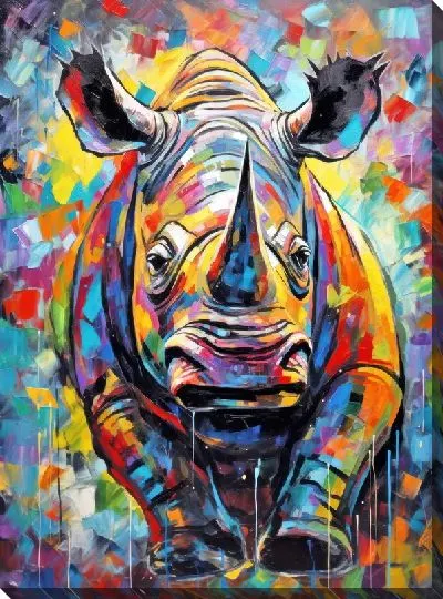 Картина маслом Носорог №81