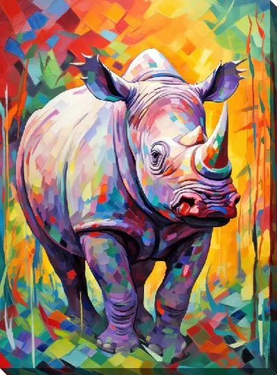 Картина маслом Носорог №83