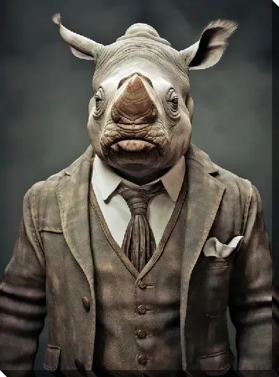 Картина маслом Носорог №86