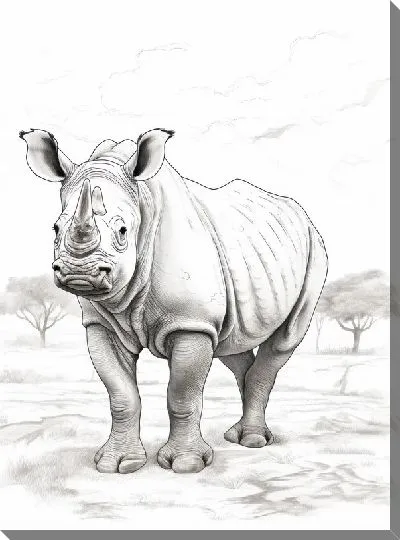 Картина маслом Носорог №88