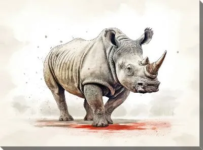 Картина маслом Носорог №89