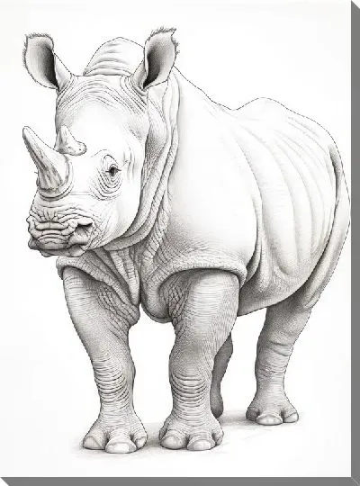 Картина маслом Носорог №90