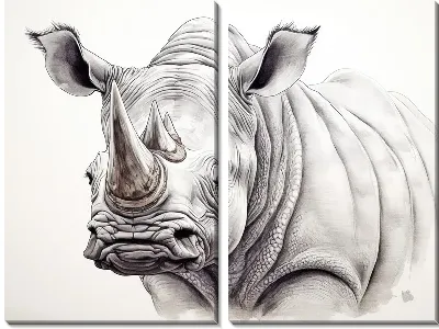 Модульная картина Носорог №91