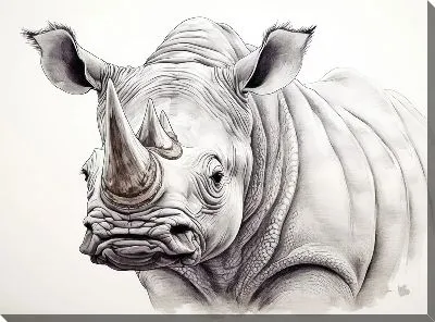 Картина маслом Носорог №91