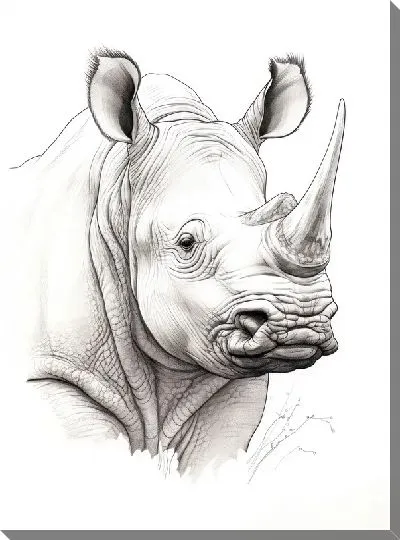 Картина маслом Носорог №93