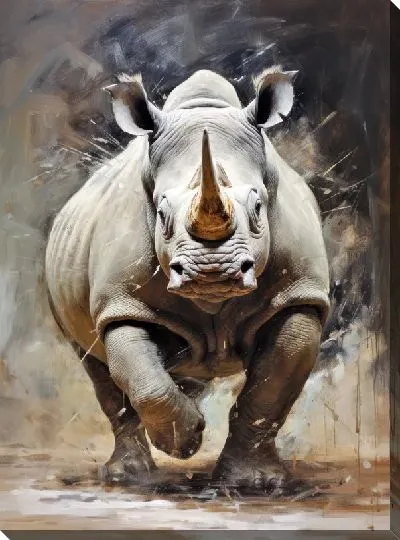Картина маслом Носорог №94