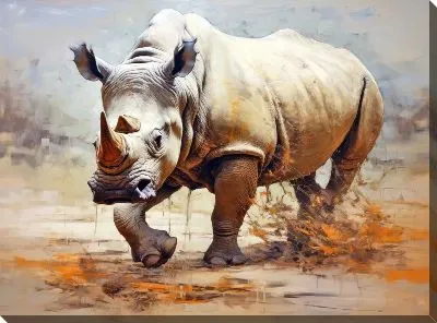 Картина маслом Носорог №95