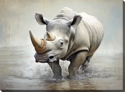 Картина маслом Носорог №96