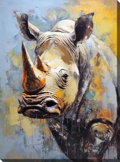Картина маслом Носорог №99