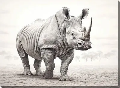 Картина маслом Носорог №101